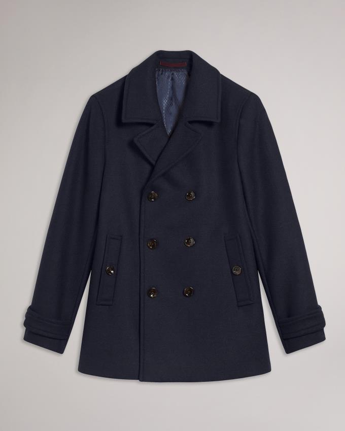 Manteau Ted Baker Wool Peacoat Bleu Marine Homme | RSP-94196704